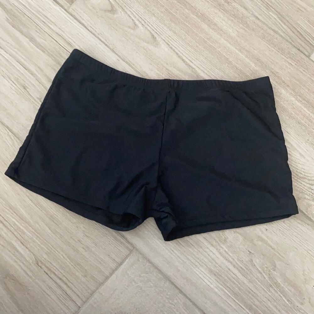 Black Stretch Swimwear Boy Shorts